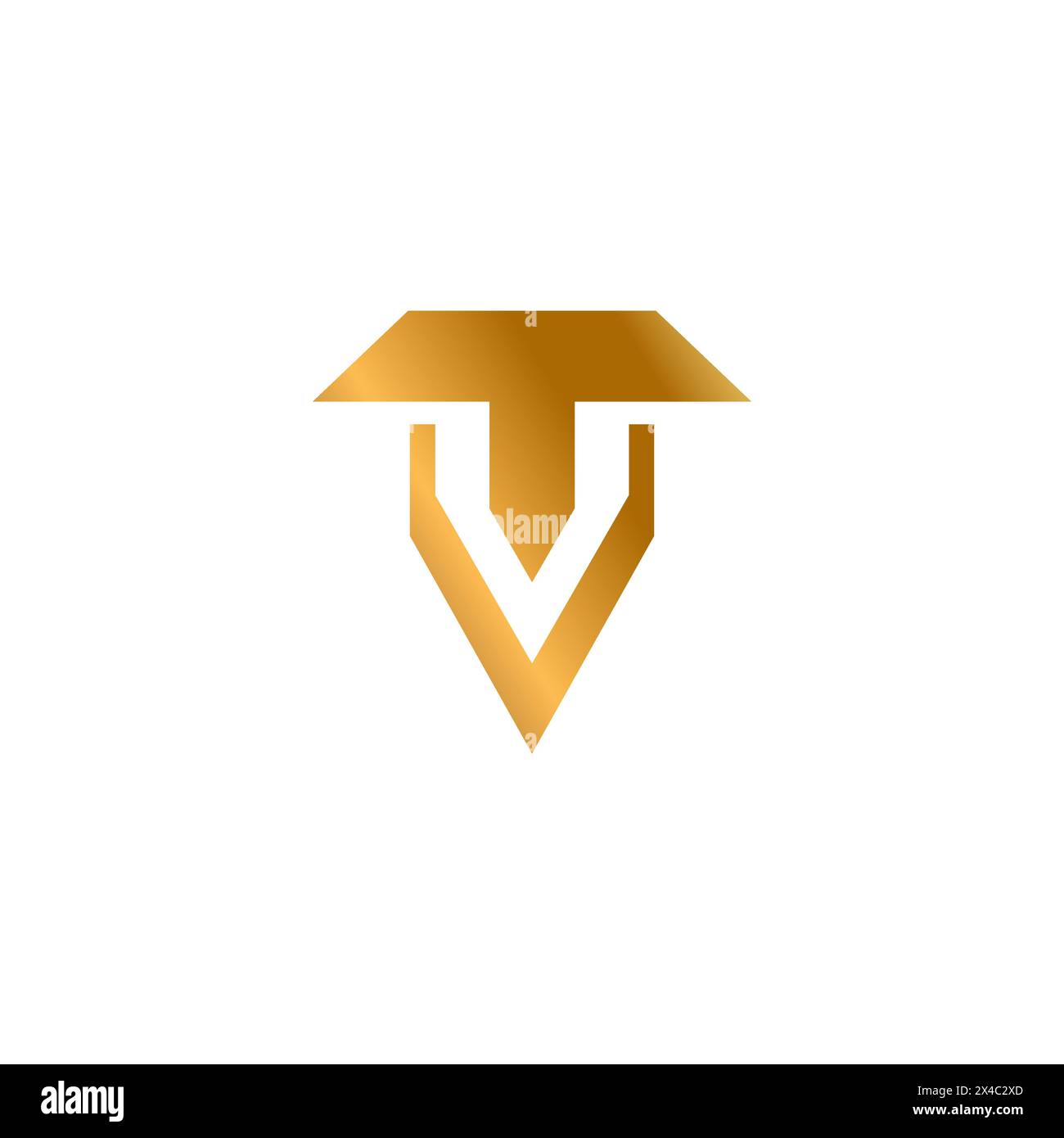 Logo TV semplice con colore oro. Logo iniziale TV Illustrazione Vettoriale