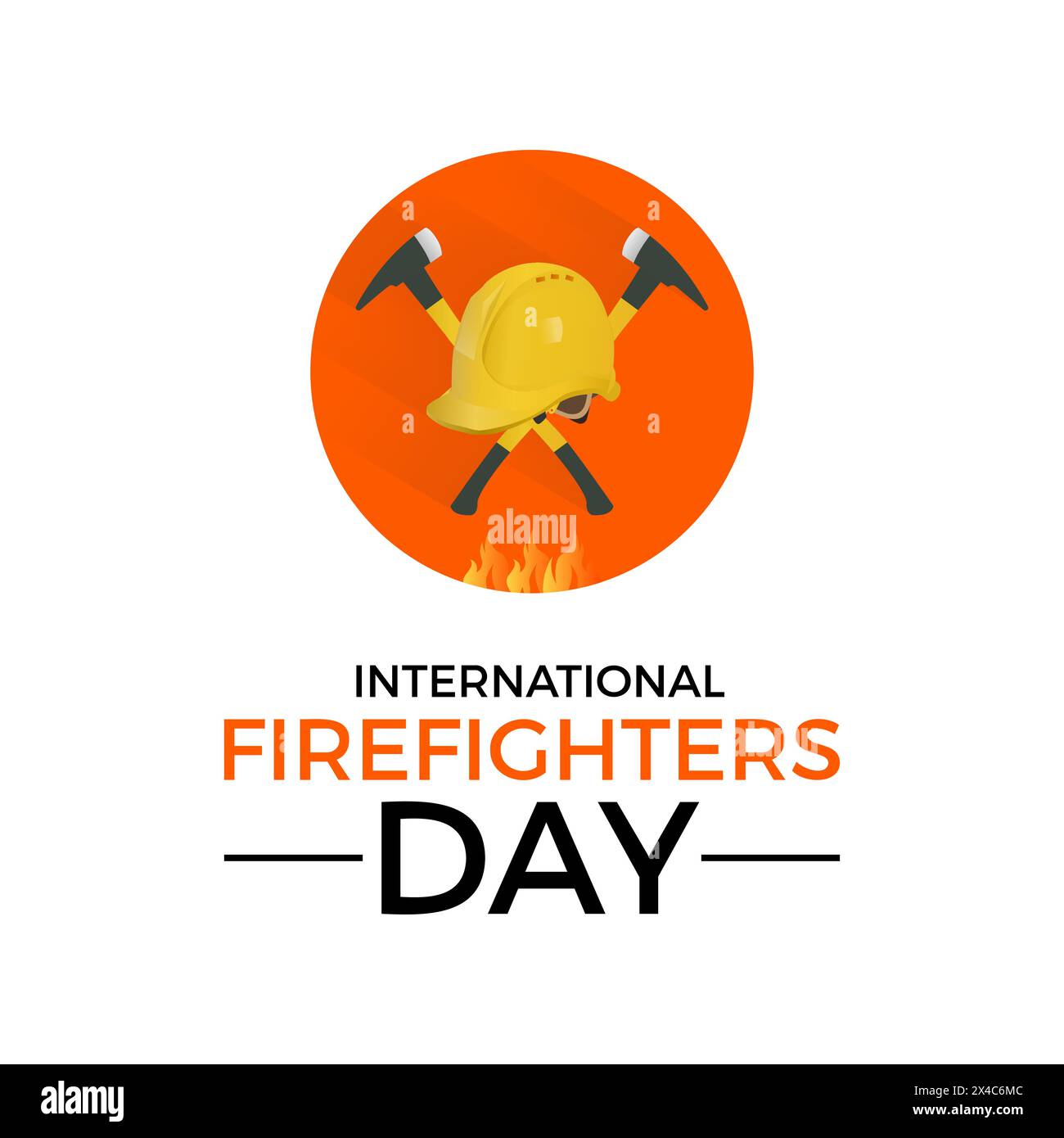 Illustrazione vettoriale di lavoro sicura e sana giornata internazionale dei vigili del fuoco. Modello vettoriale di consapevolezza di emergenza per banner, scheda, sfondo. Illustrazione Vettoriale