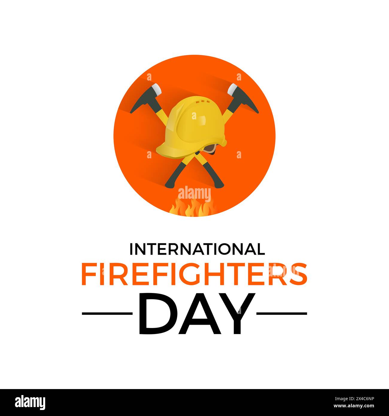 Illustrazione vettoriale di lavoro sicura e sana giornata internazionale dei vigili del fuoco. Modello vettoriale di consapevolezza di emergenza per banner, scheda, sfondo. Illustrazione Vettoriale