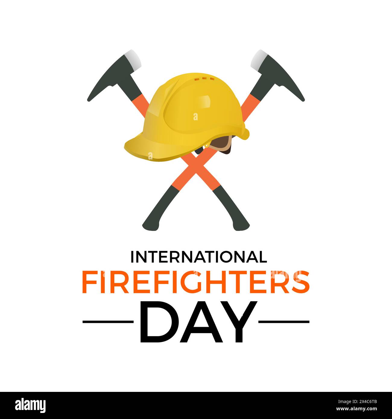 Illustrazione vettoriale di lavoro sicura e sana giornata internazionale dei vigili del fuoco. Modello vettoriale di consapevolezza di emergenza per banner, scheda, sfondo. Illustrazione Vettoriale