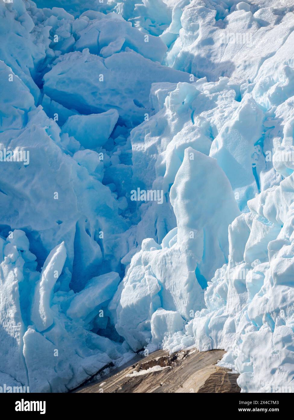 Ghiacciaio di Hahn. Paesaggio nel fiordo di Johan Petersen, un ramo del Sermilik Icefjord, regione di Ammassalik, Groenlandia, territorio danese. Foto Stock