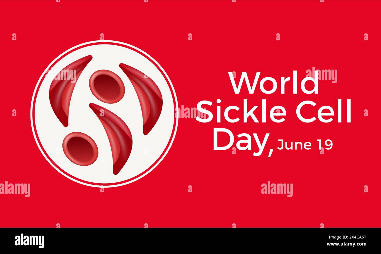 Illustrazione vettoriale World Sickle Cell Day Health Awareness. Modello vettoriale di prevenzione delle malattie per banner, scheda, sfondo. Illustrazione Vettoriale