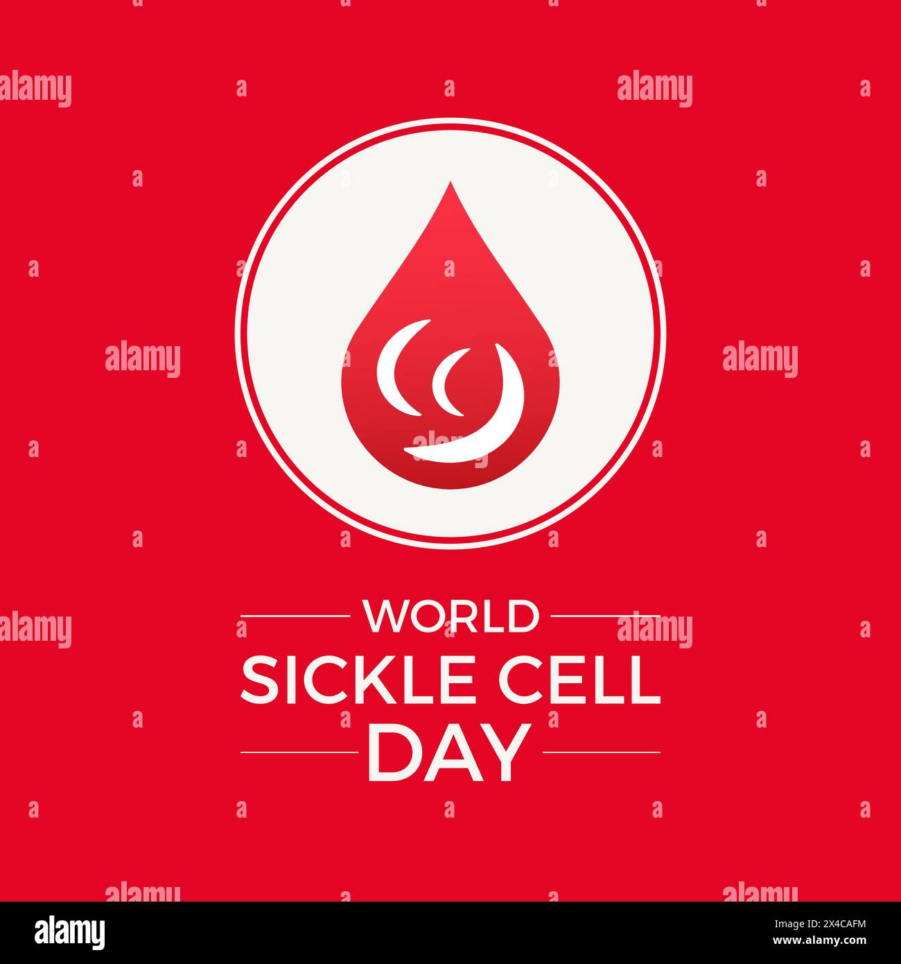 Illustrazione vettoriale World Sickle Cell Day Health Awareness. Modello vettoriale di prevenzione delle malattie per banner, scheda, sfondo. Illustrazione Vettoriale