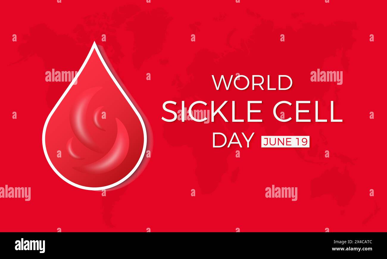 Illustrazione vettoriale World Sickle Cell Day Health Awareness. Modello vettoriale di prevenzione delle malattie per banner, scheda, sfondo. Illustrazione Vettoriale