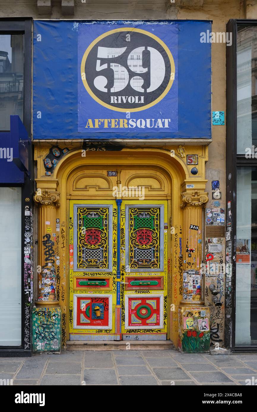 Parigi, Francia - 11 marzo 2024. Facciata esterna del 59 Rivoli, Galleria d'Arte e Museo a Parigi, Francia. Foto Stock