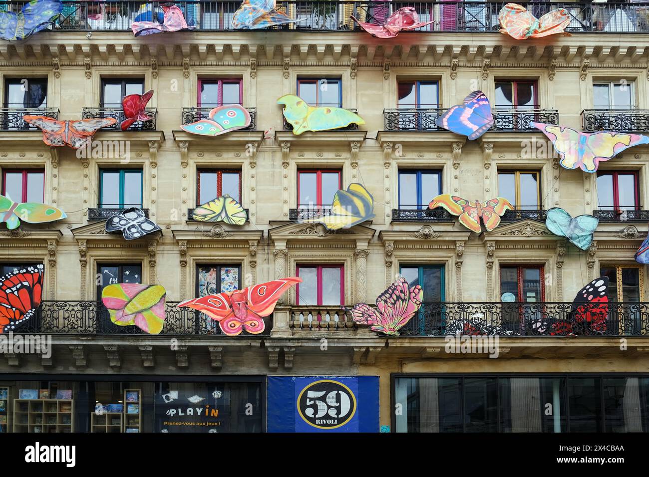 Parigi, Francia - 11 marzo 2024. Facciata esterna del 59 Rivoli, Galleria d'Arte e Museo a Parigi, Francia. Foto Stock