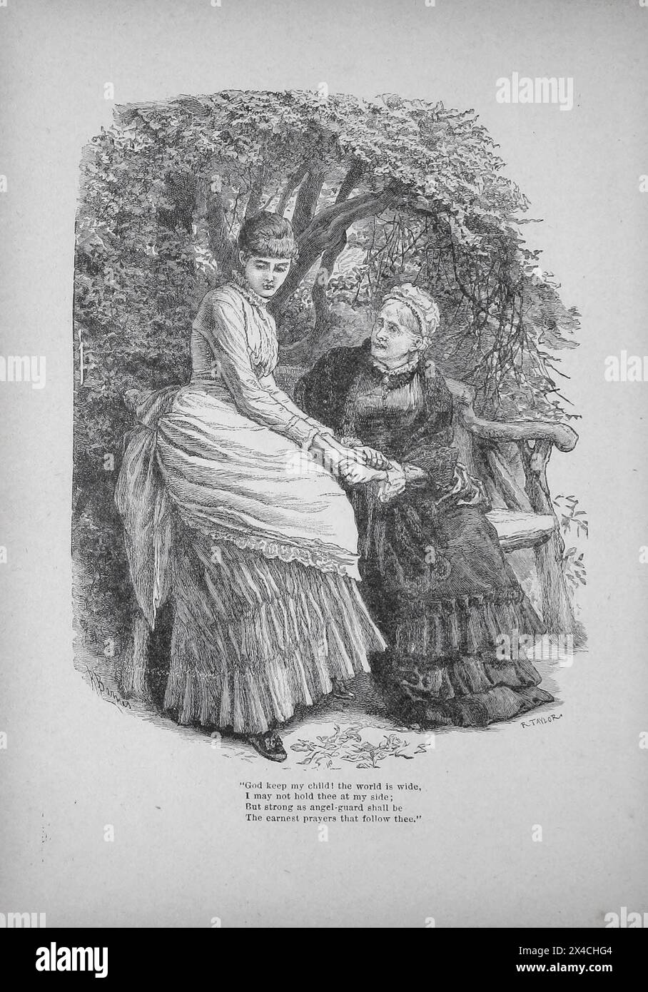 Dio tenga mio figlio! Il mondo è ampio, non ti tengo al mio fianco, ma forti come angelo-guardia saranno le preghiere più sincere che ti seguiranno. Da Golden Links in the Chain That Connecting Mother, Home and Heaven a cura di Mrs. J. P. Newman; [Angeline Ensign Newman] Foto Stock