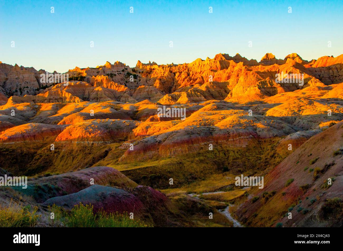 Stati Uniti, South Dakota. Badlands National Park, vista sulle Yellow Mounds Foto Stock