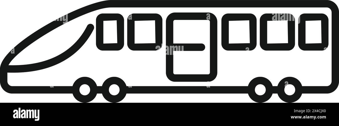 Vettore di contorno dell'icona del treno stradale. Nuovo trasporto moderno. Alta velocità Illustrazione Vettoriale