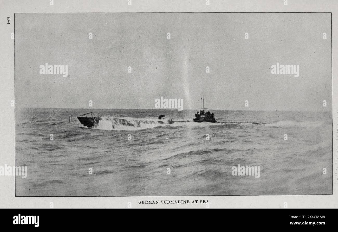 Sommergibile tedesco in mare da " attività sottomarine tedesche sulla costa atlantica degli Stati Uniti e del Canada " da parte degli Stati Uniti. Data di pubblicazione dell'Office of Naval Records and Library 1920 Foto Stock