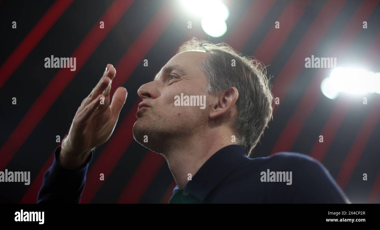 Thomas Tuchel allenatore del Bayern Muenchen FC Bayern MŸnchen vs Real Madrid Fussball UEFA Champions League Halbfinale Hinspirel 30.04.2024 Allianz Arena © diebilderwelt / Alamy Stock Foto Stock