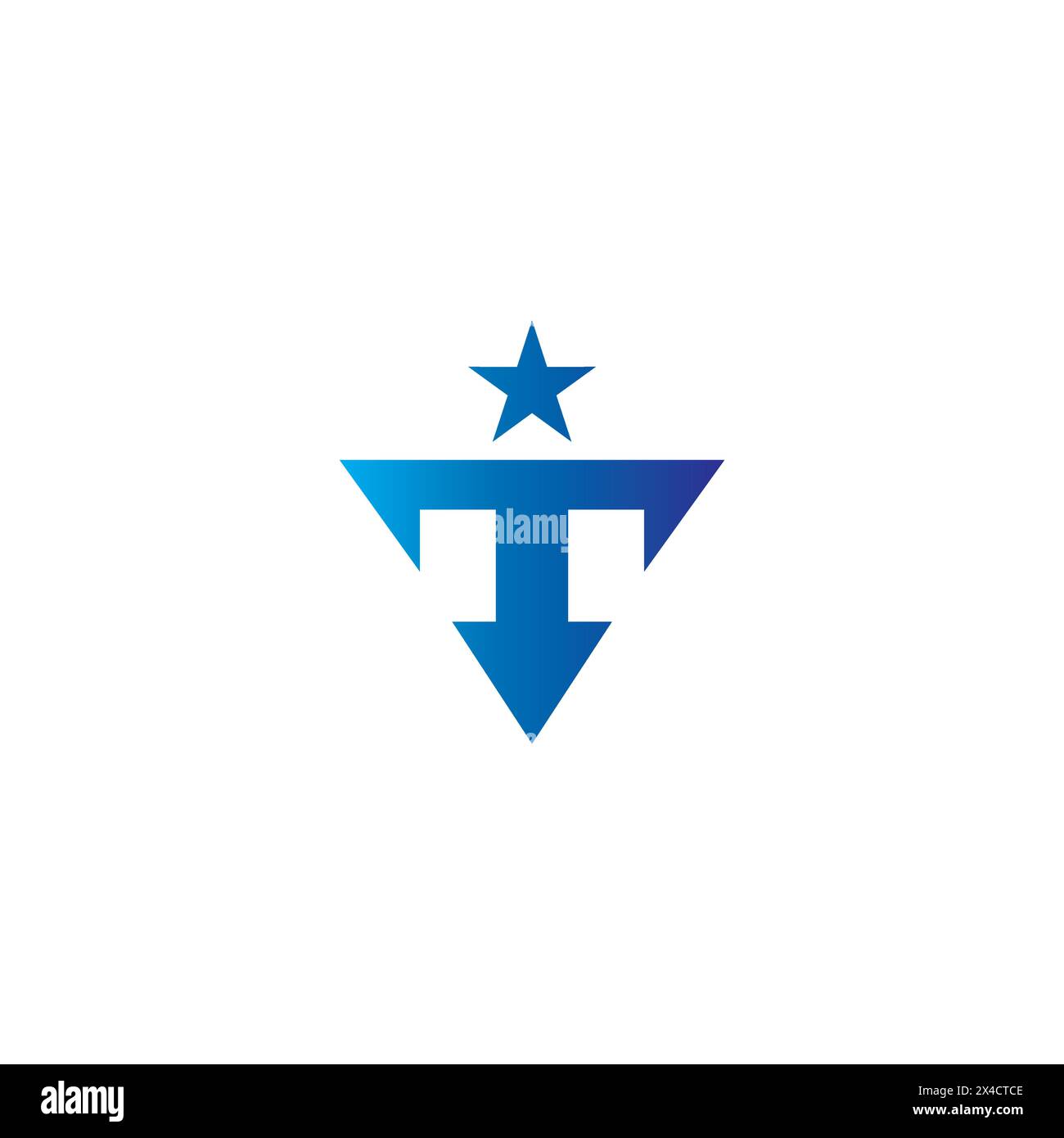 Logo T Star Design semplice e moderno Illustrazione Vettoriale