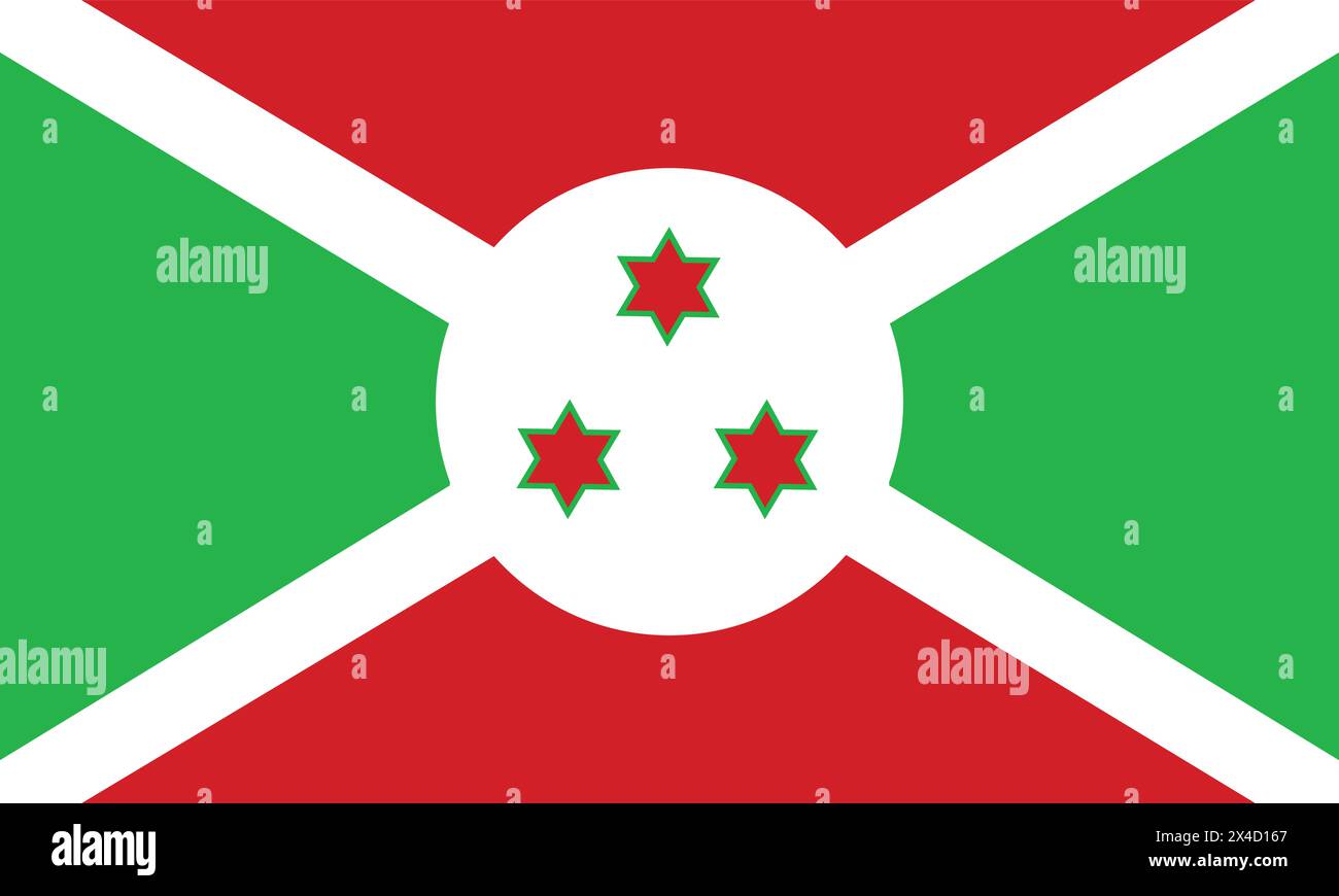 Bandiera nazionale del Burundi, segno del Burundi, bandiera del Burundi Illustrazione Vettoriale