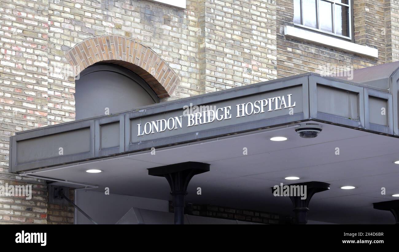 Il London Bridge Hospital, un ospedale privato sulla riva sud del Tamigi a Londra Foto Stock