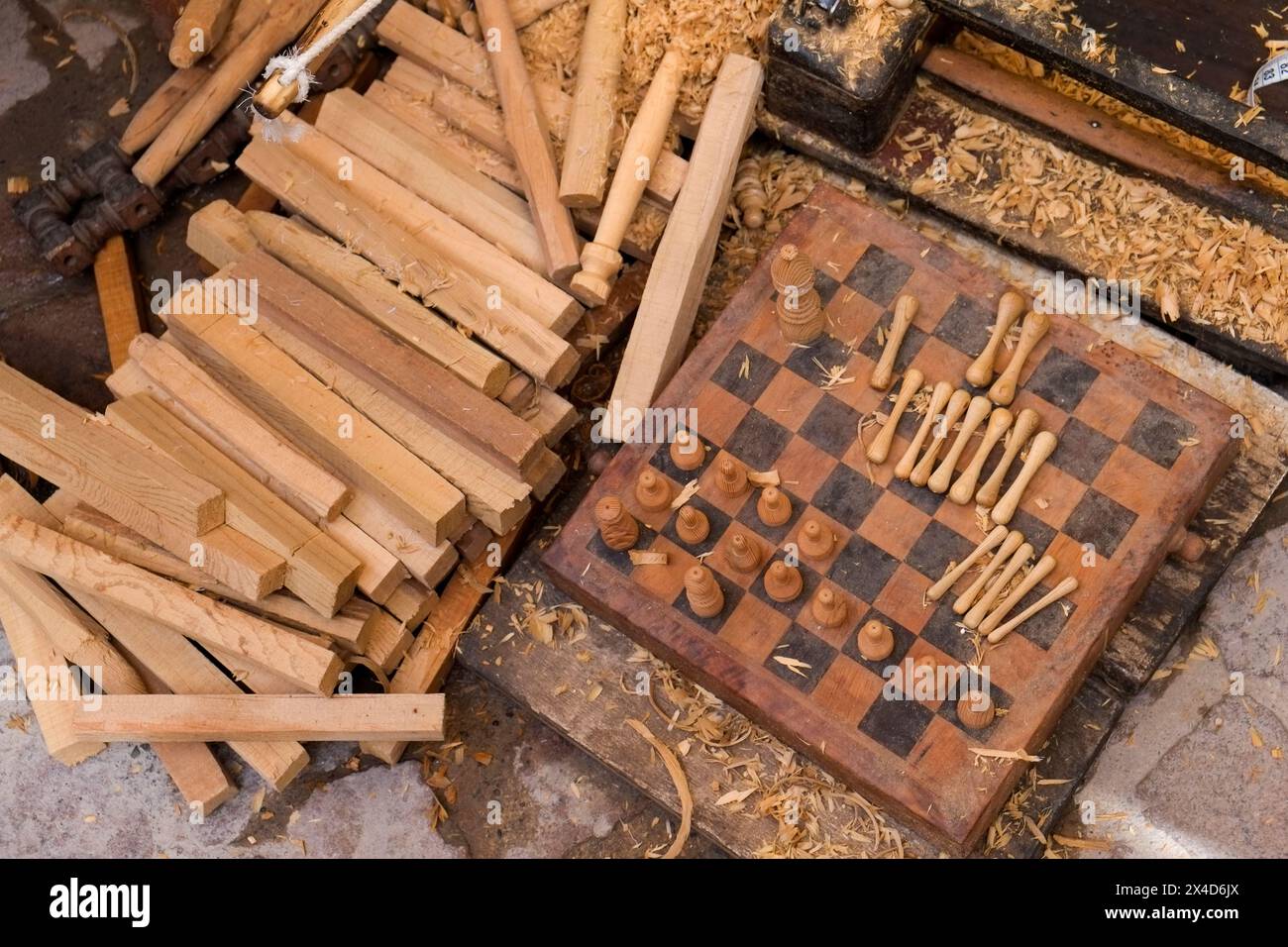 Marrakech, Marocco. Acquista scacchiere e scacchiere Foto Stock