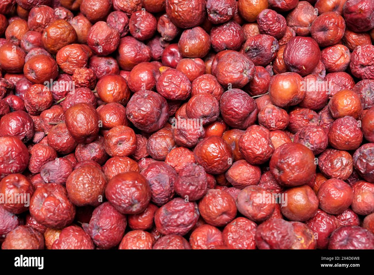 FES, Marocco. Mela di granchio in vendita al mercato alimentare nella medina. Foto Stock