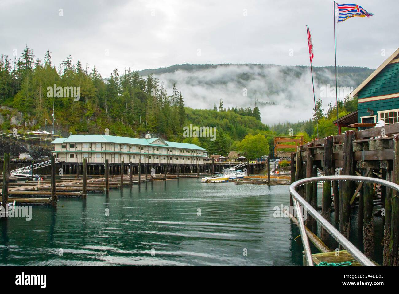 Canada, British Columbia, Inside Passage. Porto di Telegraph Cove. Foto Stock