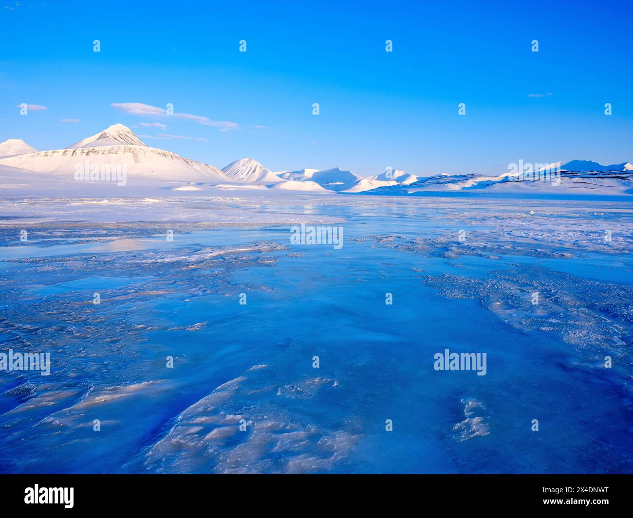 Paesaggio a Gronfjorden, Isola di Spitsbergen. Regione artica, Scandinavia, Norvegia, Svalbard Foto Stock