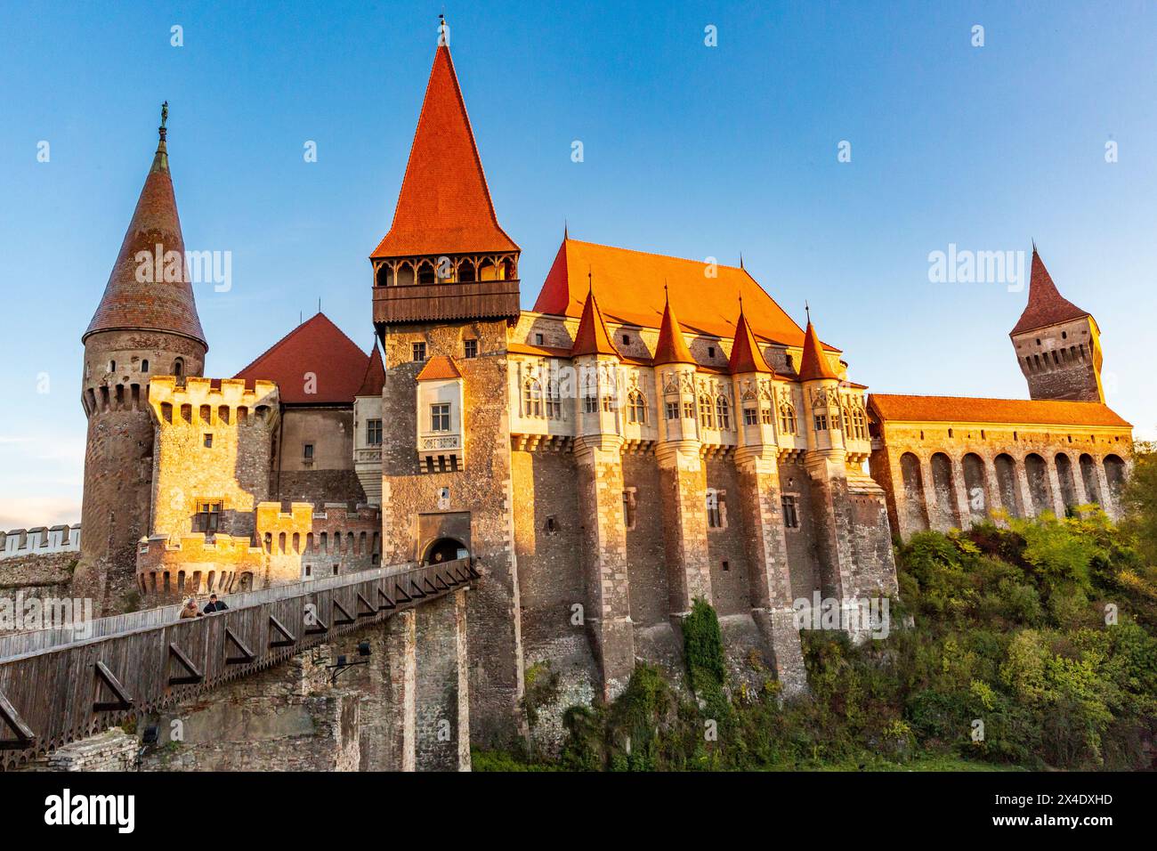 Romania, Hunedoara. Castello di Corvin, castello gotico-rinascimentale, uno dei castelli più grandi d'Europa. Foto Stock