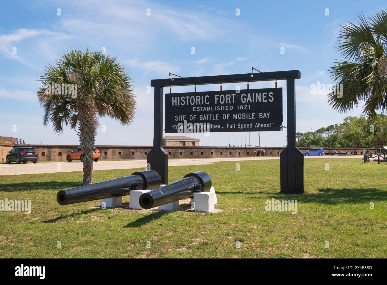 Ingresso allo storico Fort Gaines Dauphin Island, Alabama. Foto Stock