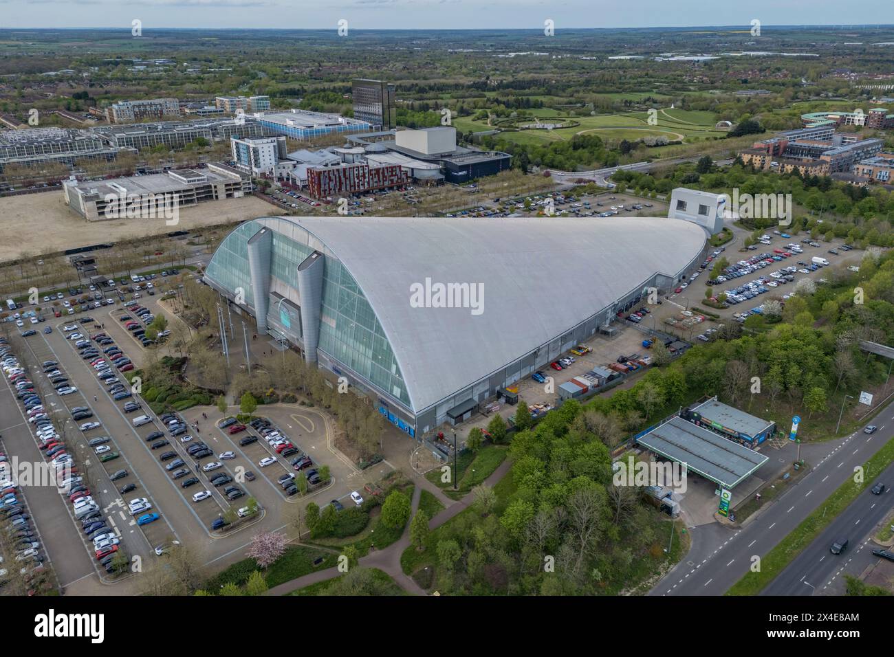 Vista aerea di Xscape Milton Keynes, Buckinghamshire, Regno Unito. Foto Stock