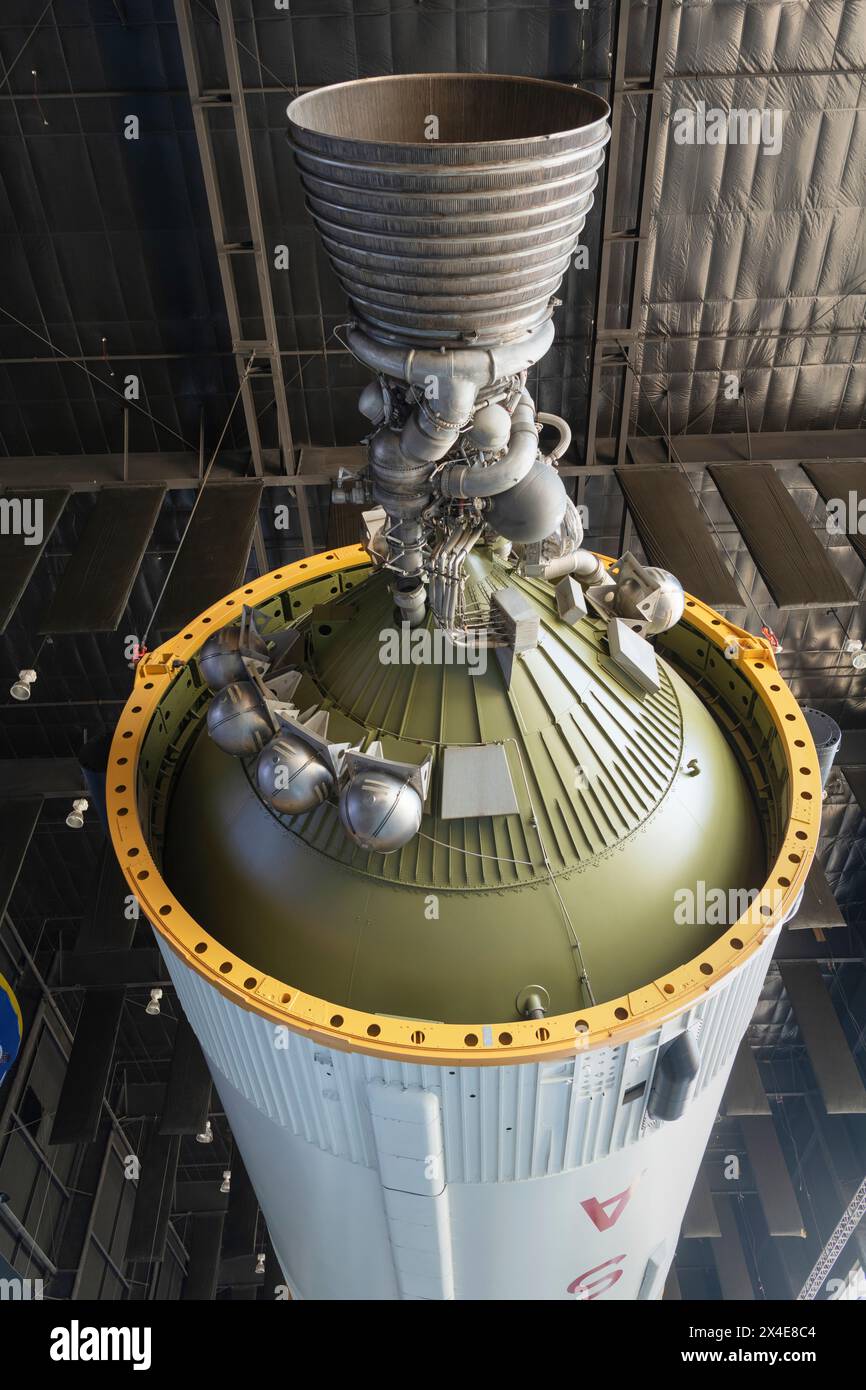 Rocketdyne J-2 su S-IVB (Saturn V Third Stage) del Saturn V Moon Rocket. Davidson Center for Space Exploration: Saturn V Hall. U.S. Space e RO Foto Stock