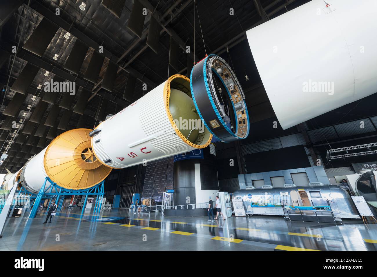 Saturn V Moon Rocket. Davidson Center for Space Exploration: Saturn V Hall. U.S. Space and Rocket Center, Huntsville, Alabama. Foto Stock