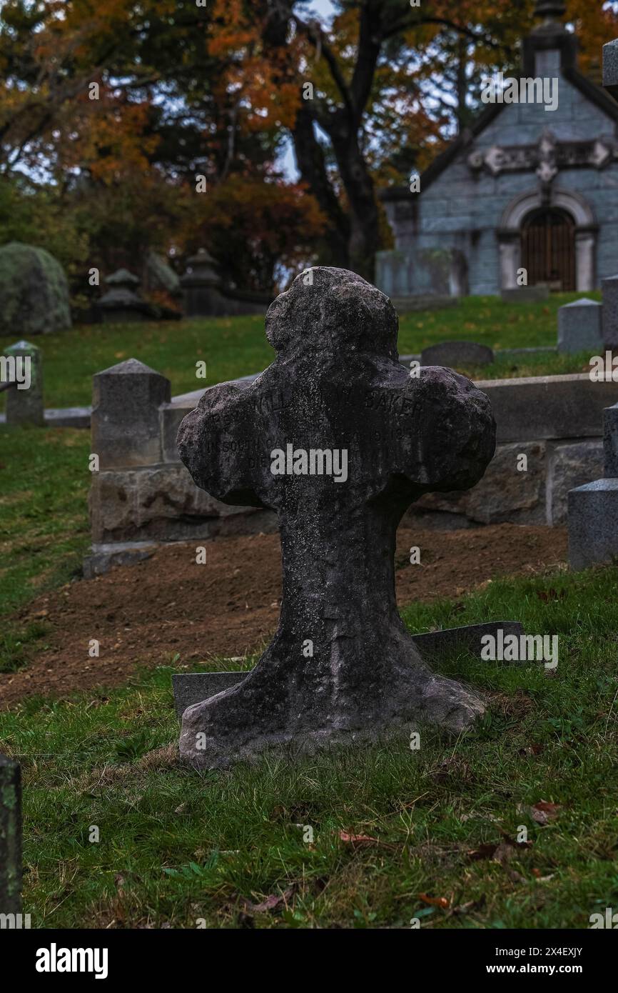 USA, Sleepy Hollow. Sleepy Hollow Cemetery. (PR) Foto Stock