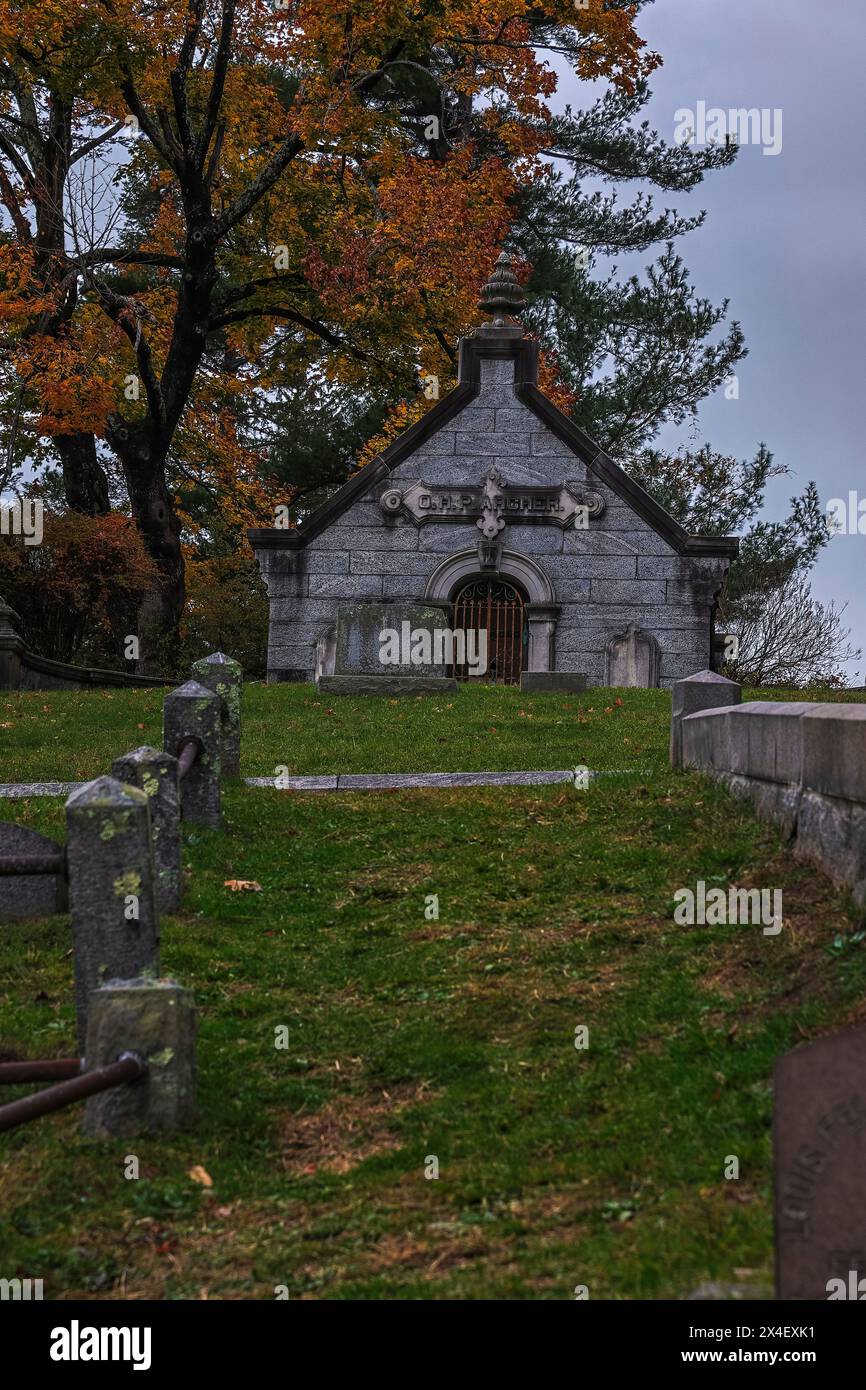 USA, Sleepy Hollow. Sleepy Hollow Cemetery. (PR) Foto Stock