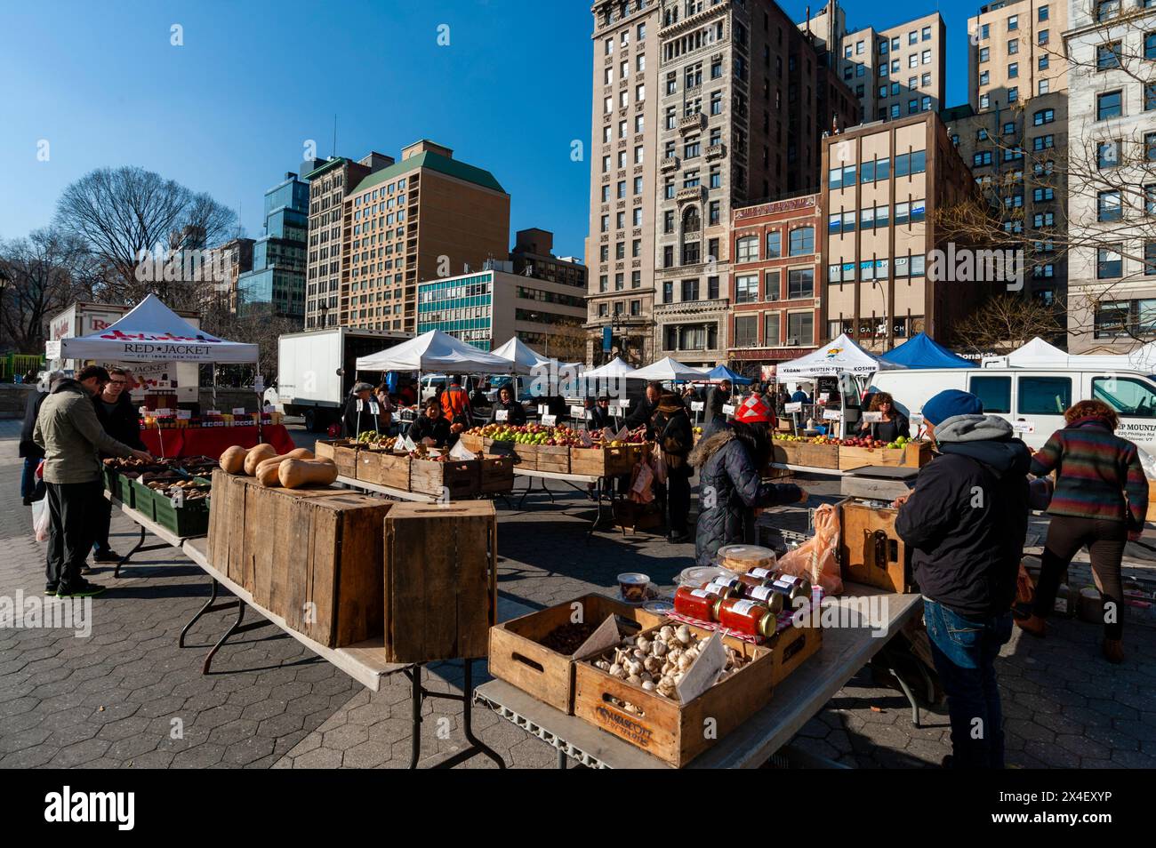 Mercato del venerdì in Union Square. (Solo per uso editoriale) Foto Stock