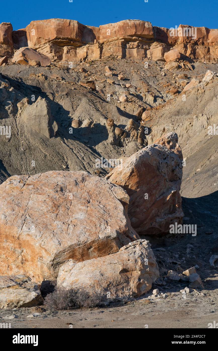 Stati Uniti, Utah. Formazioni geologiche nell'area ricreativa di San Rafael Swell. Foto Stock