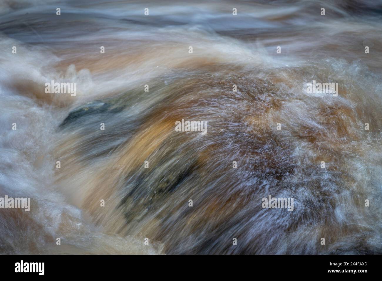 USA, West Virginia, Blackwater Falls State Park. Primo piano delle rapide sul fiume Blackwater. Foto Stock