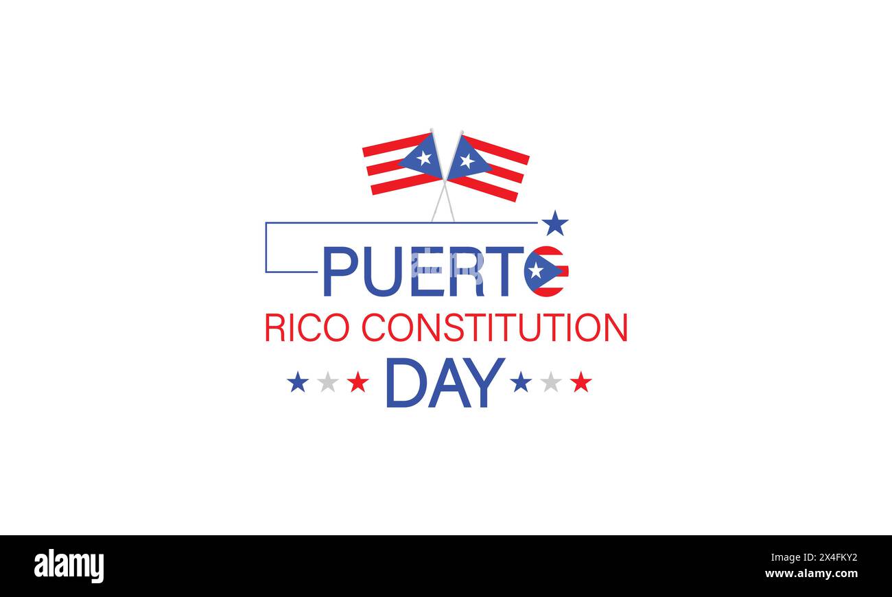 Illustrazione di testo progettare Un omaggio creativo alla giornata della Costituzione di Porto Rico Illustrazione Vettoriale