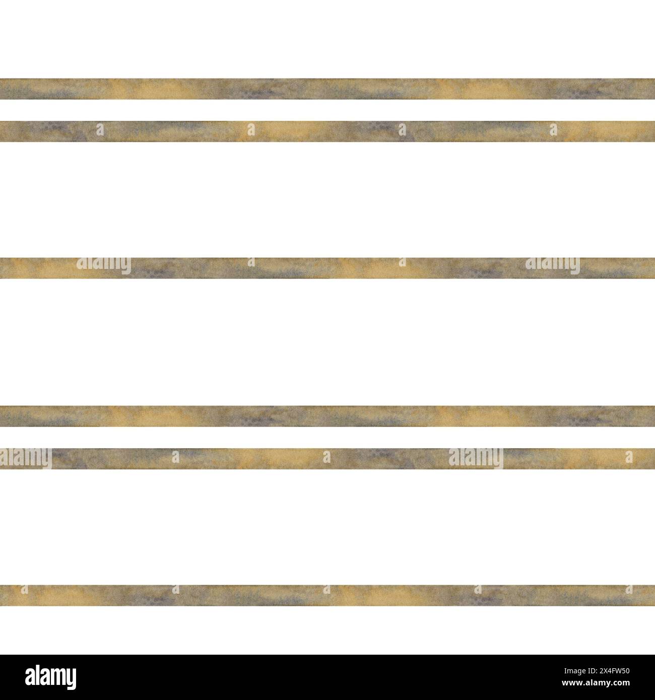 Motivo senza cuciture di strisce geometriche di nastro beige dorato di un vecchio set di scrittura vintage. Illustrazione acquerello per un modello per la giornata della conoscenza Foto Stock