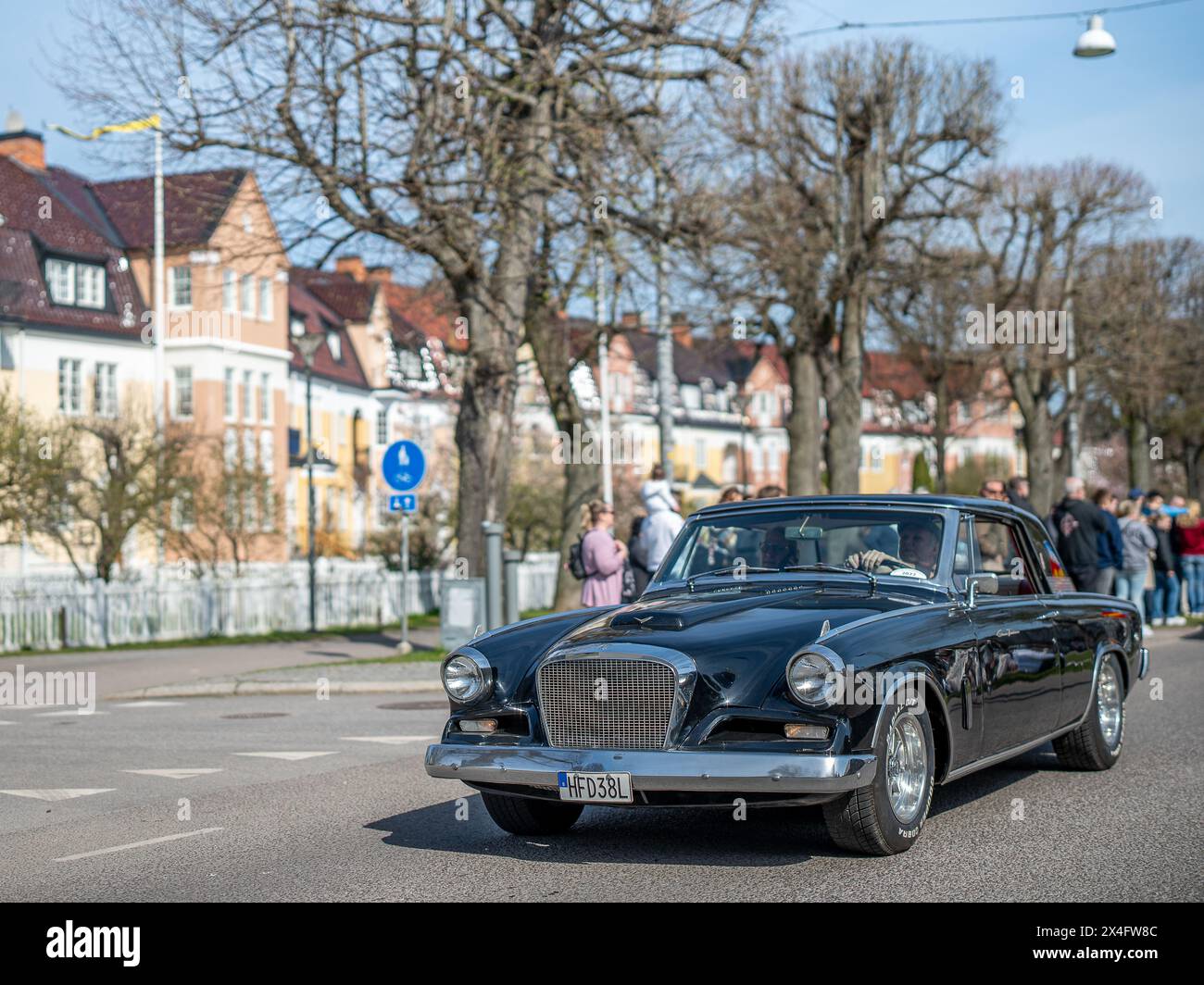 Studebaker 1962 alla sfilata di auto classiche che celebra la primavera del primo maggio 2024 a Norrköping, Svezia Foto Stock