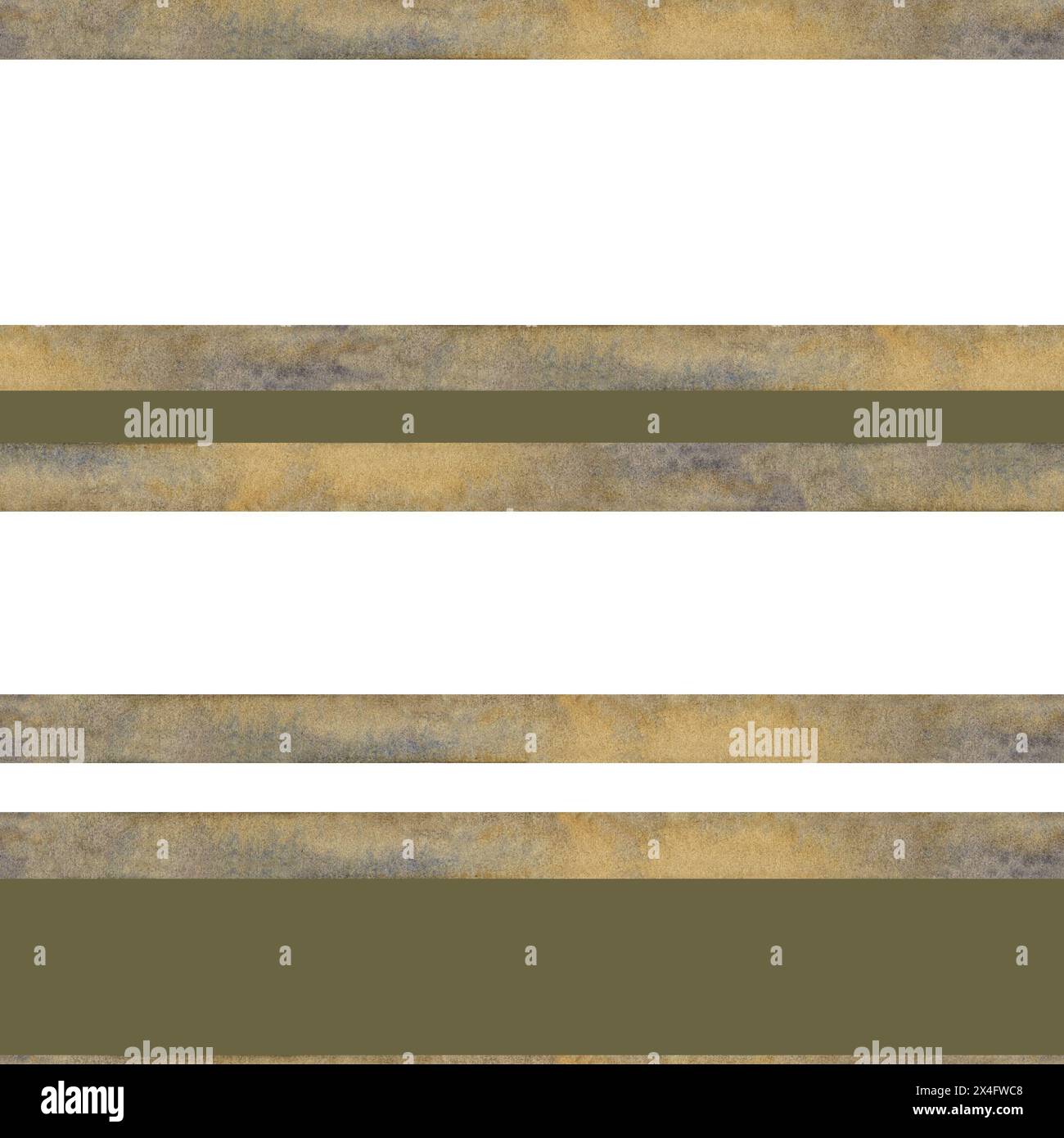 Motivo senza cuciture di strisce geometriche di nastro beige dorato di un vecchio set di scrittura vintage. Illustrazione acquerello per un modello per la giornata della conoscenza Foto Stock