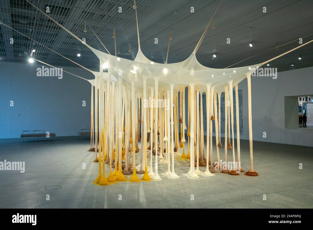 Ernesto Neto's, proprio come Drops in Time, Nothing art installation in Art Gallery of New South Wales extension Naala Badu building, Sydney, Australia Foto Stock