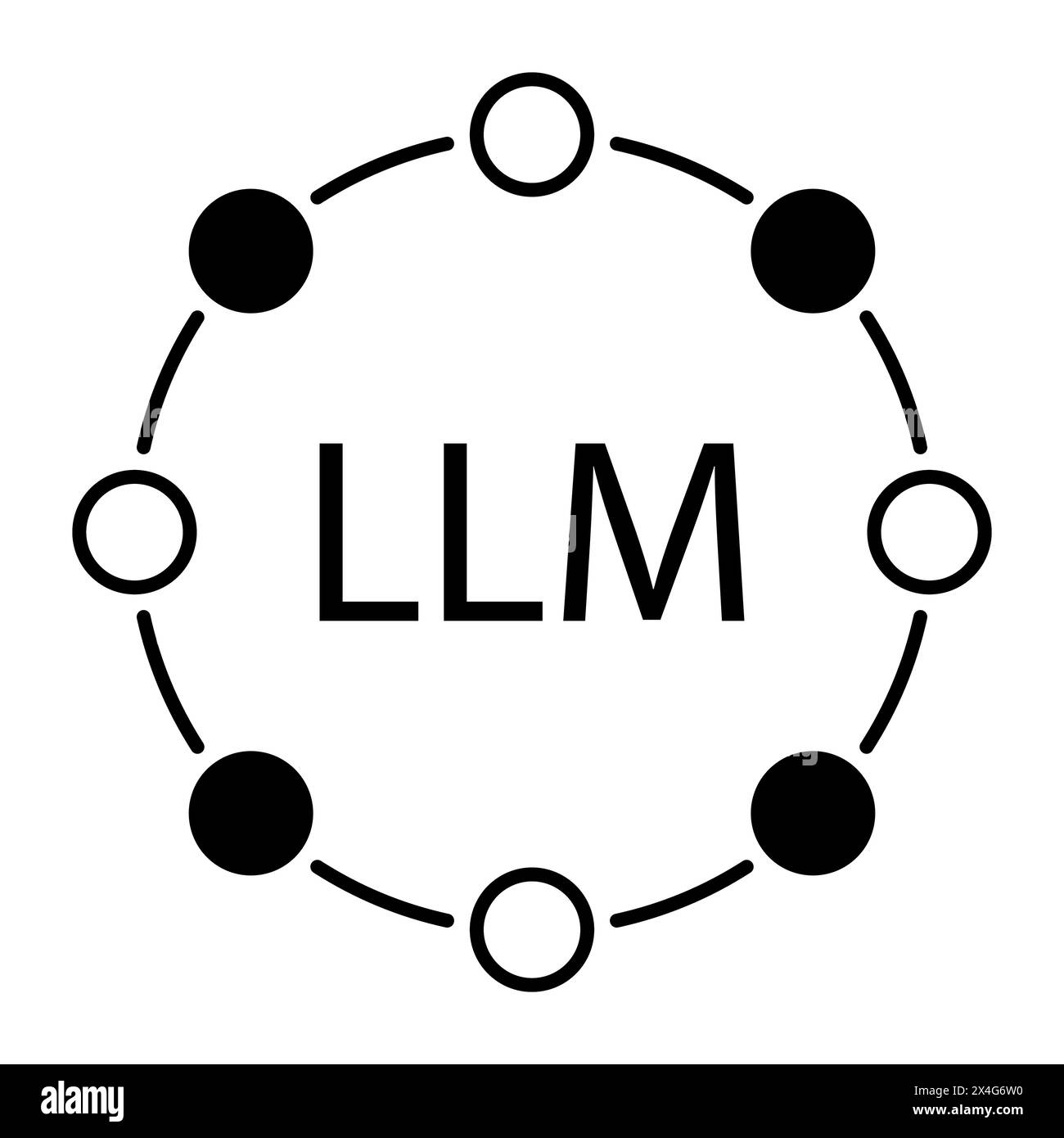 Simbolo LLM per modelli in lingua grande. Illustrazione vettoriale, EPS10 Illustrazione Vettoriale