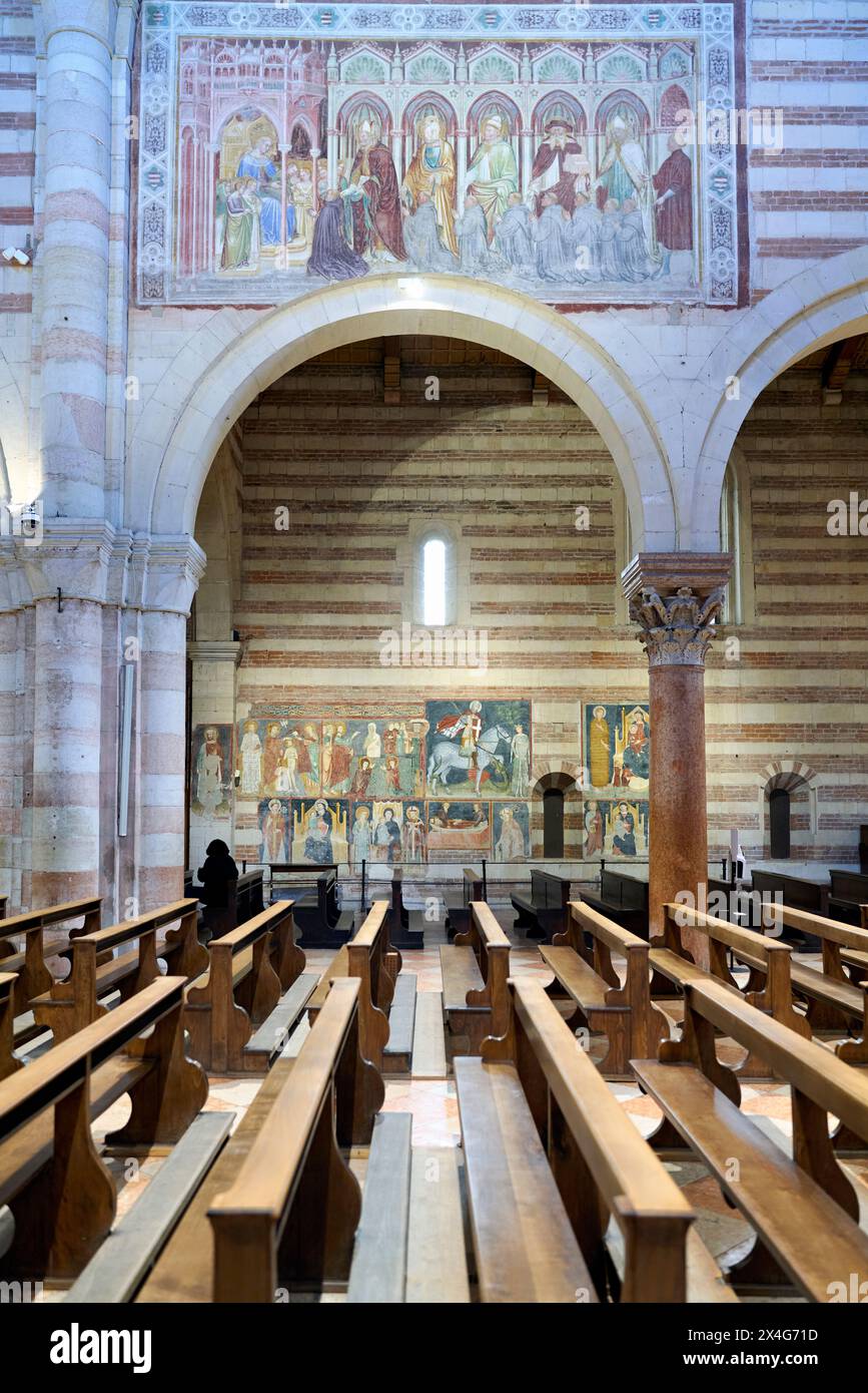 Verona Veneto Italia. La Basilica di San Zeno Foto Stock