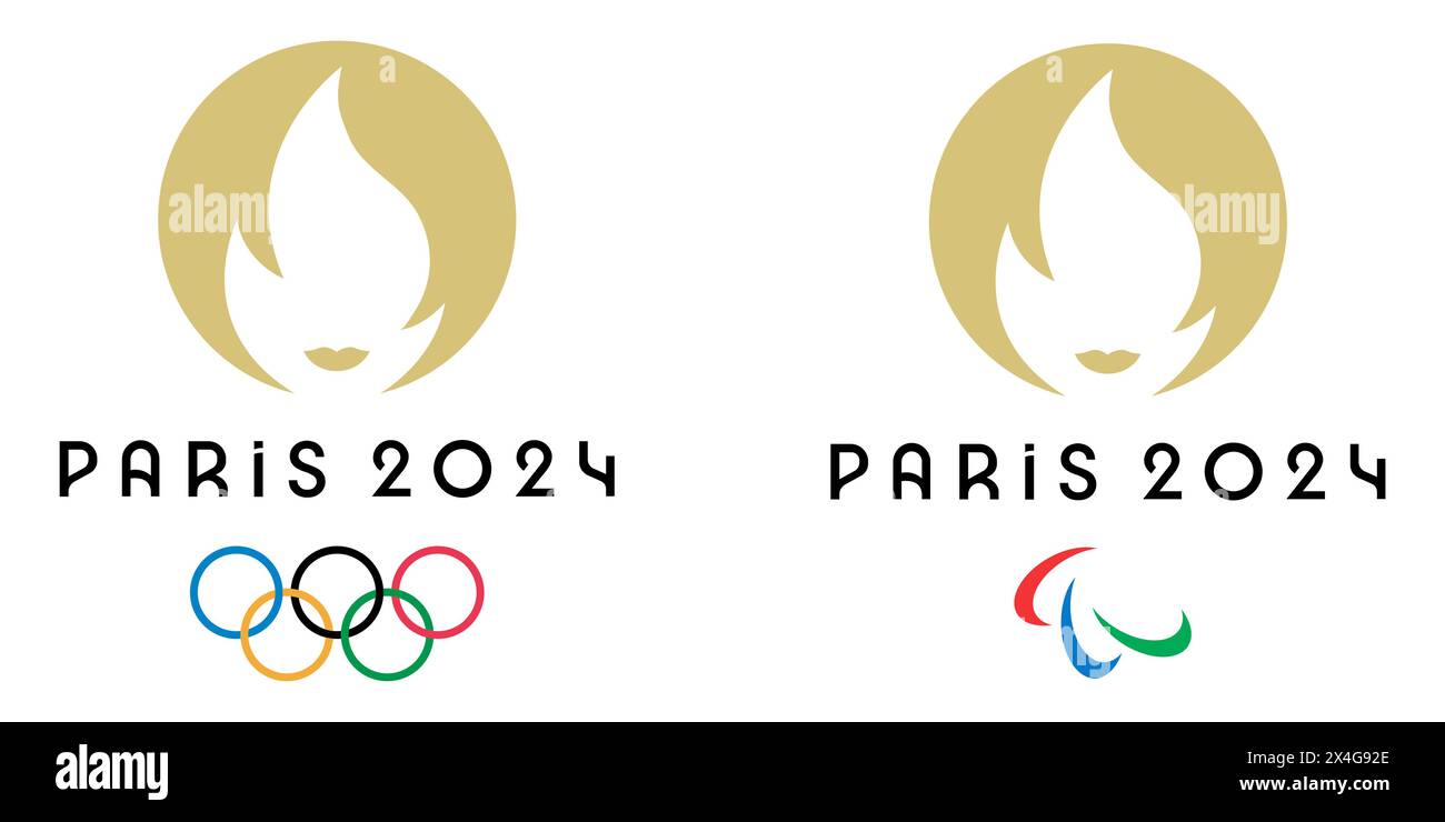 Set di loghi ufficiali per Giochi Olimpici e Paralimpiadi. Competizioni sportive. Illustrazione vettoriale Illustrazione Vettoriale