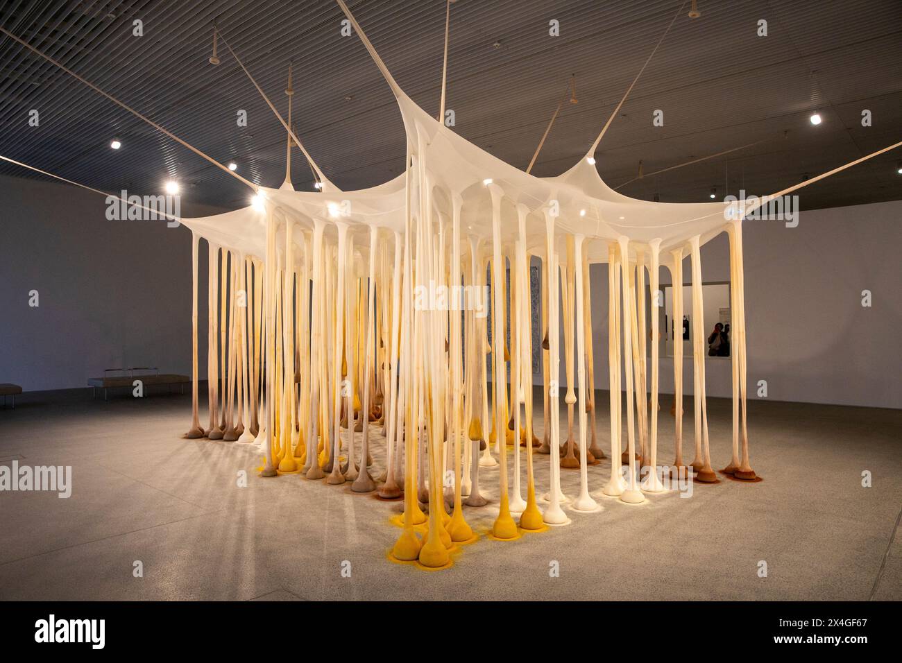 Ernesto Neto's, proprio come Drops in Time, Nothing art installation in Art Gallery of New South Wales extension Naala Badu building, Sydney, Australia Foto Stock