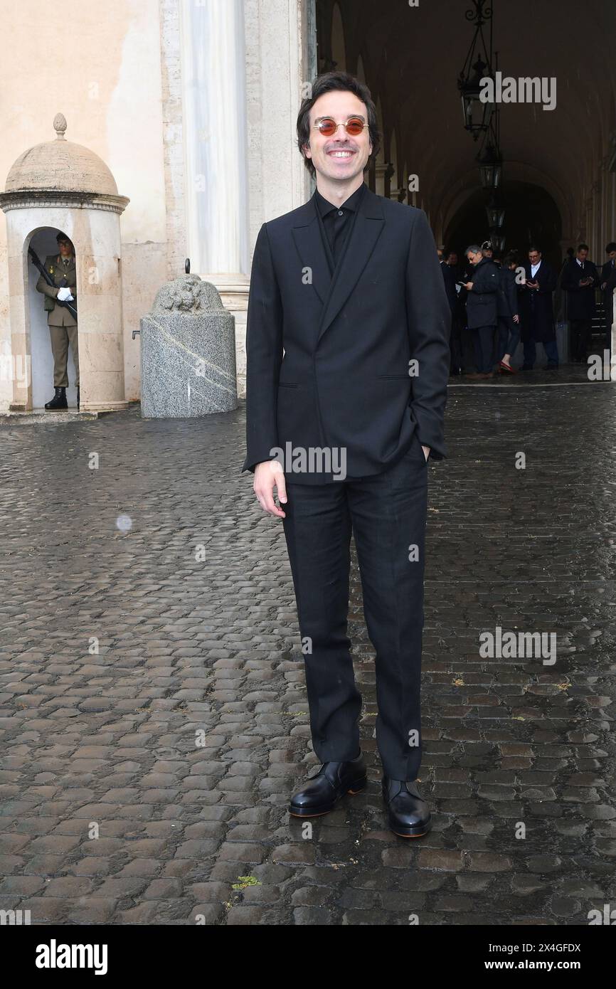 Roma, Italia. 3 maggio 2024. Roma, Quirinale, ingressi alla cerimonia che annuncia le candidature per i premi David di Donatello. Nella foto: Diodato Credit: Agenzia fotografica indipendente/Alamy Live News Foto Stock