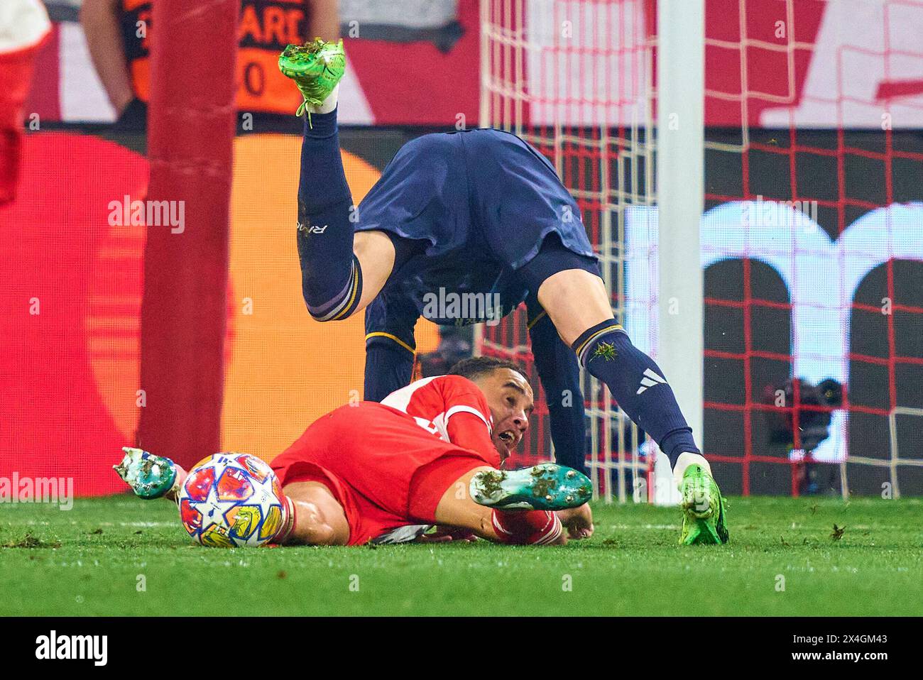 Jamal MUSIALA, FCB 42 al fallo di rigore per 2-1 nella partita di semifinale FC BAYERN MUENCHEN - REAL MADRID 2-2 della UEFA Champions League nella stagione 2023/2024 a Monaco, 30 aprile 2024. Halbfinale, FCB, München fotografo: Immagini ddp / immagini a stella Foto Stock