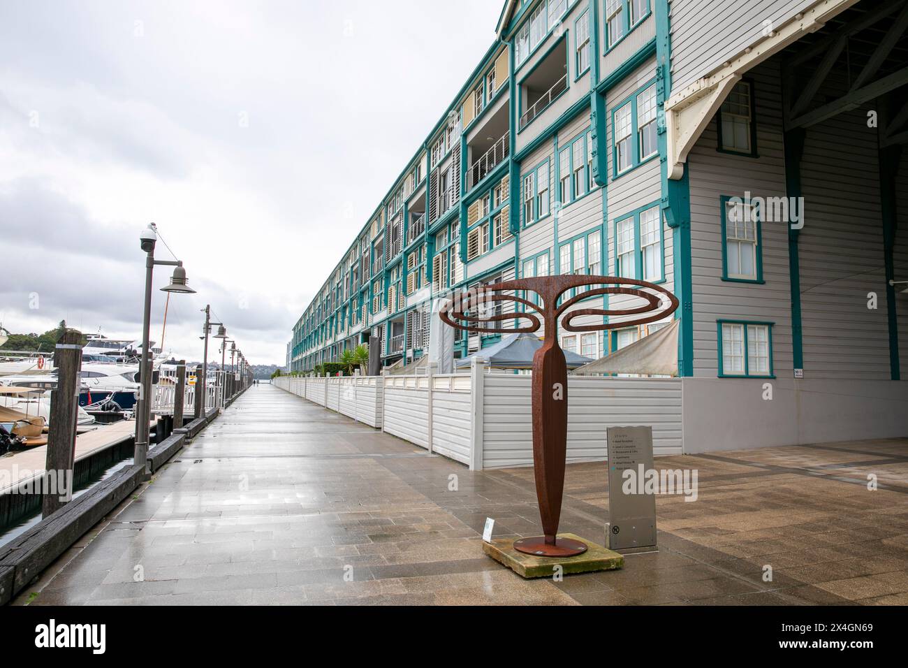 Sydney, Australia, Woolloomooloo Wharf, noto anche come te finer Wharf nella città interna di Sydney, il più lungo pontile in legno e patrimonio storico Foto Stock