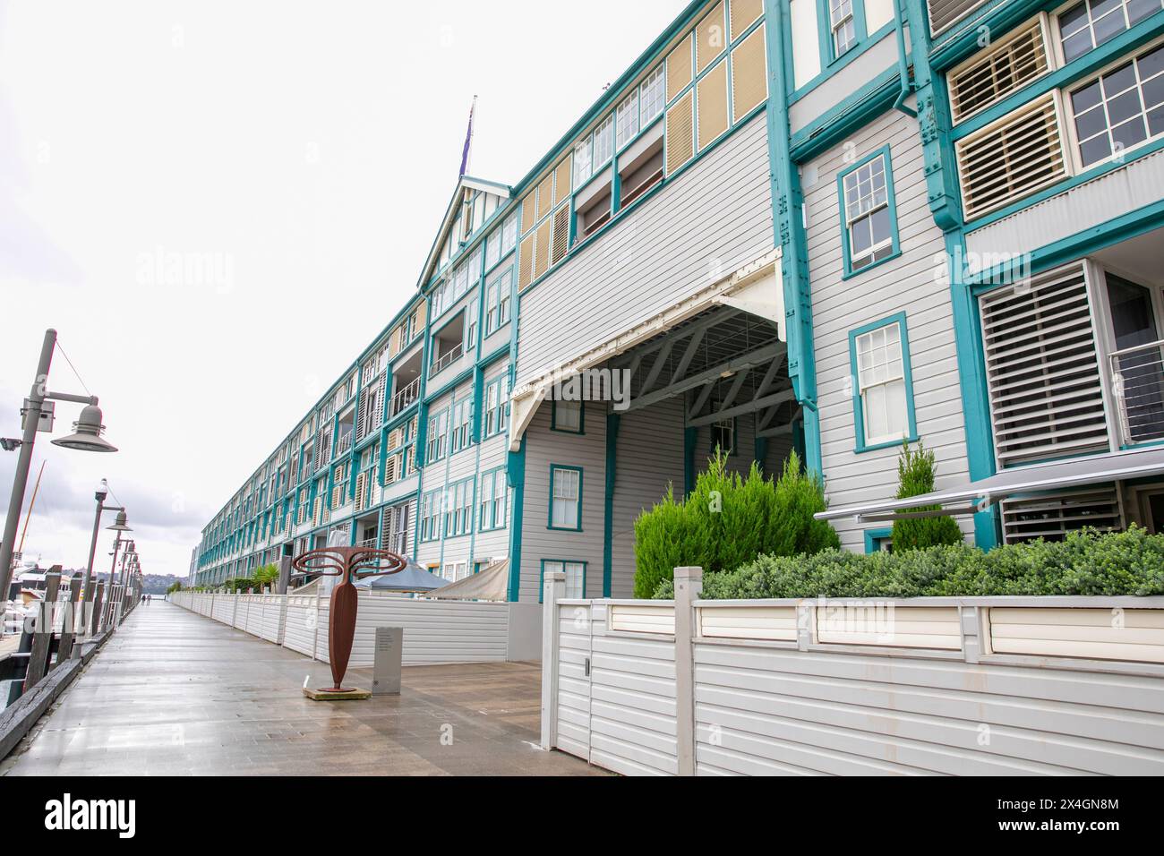 Sydney, Australia, Woolloomooloo Wharf, noto anche come te finer Wharf nella città interna di Sydney, il più lungo pontile in legno e patrimonio storico Foto Stock
