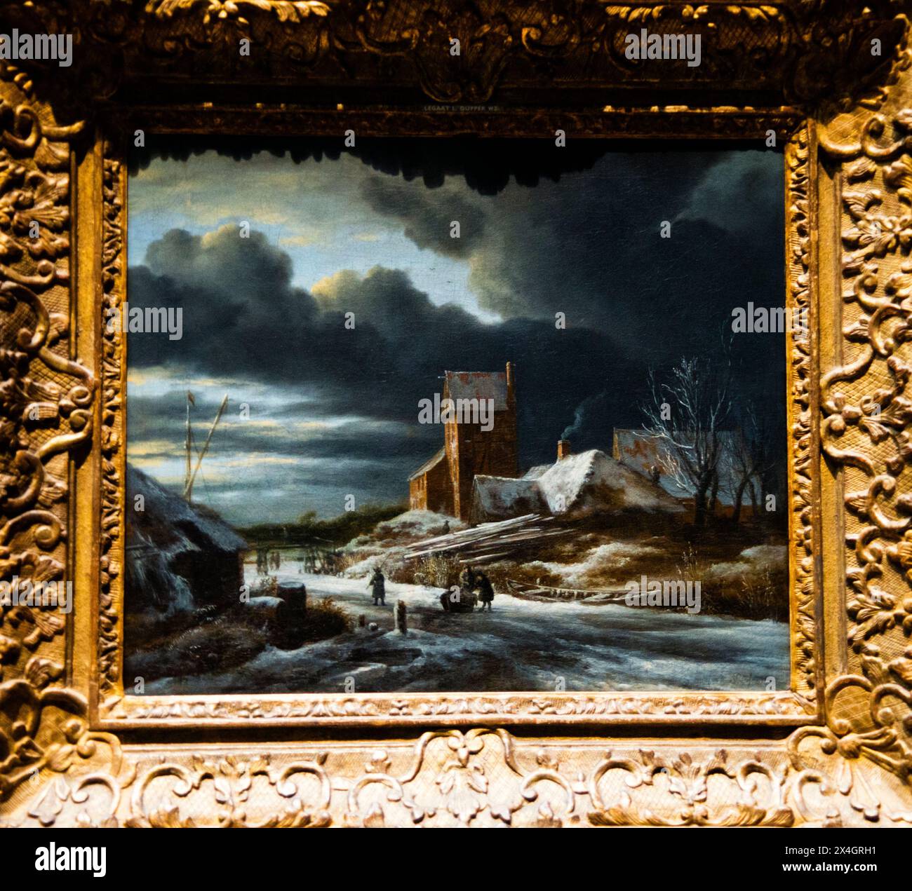 Paesaggio invernale, Jacob Isaacksv van Ruisdael, Rijksmuseum, Amsterdam, Paesi Bassi. Foto Stock