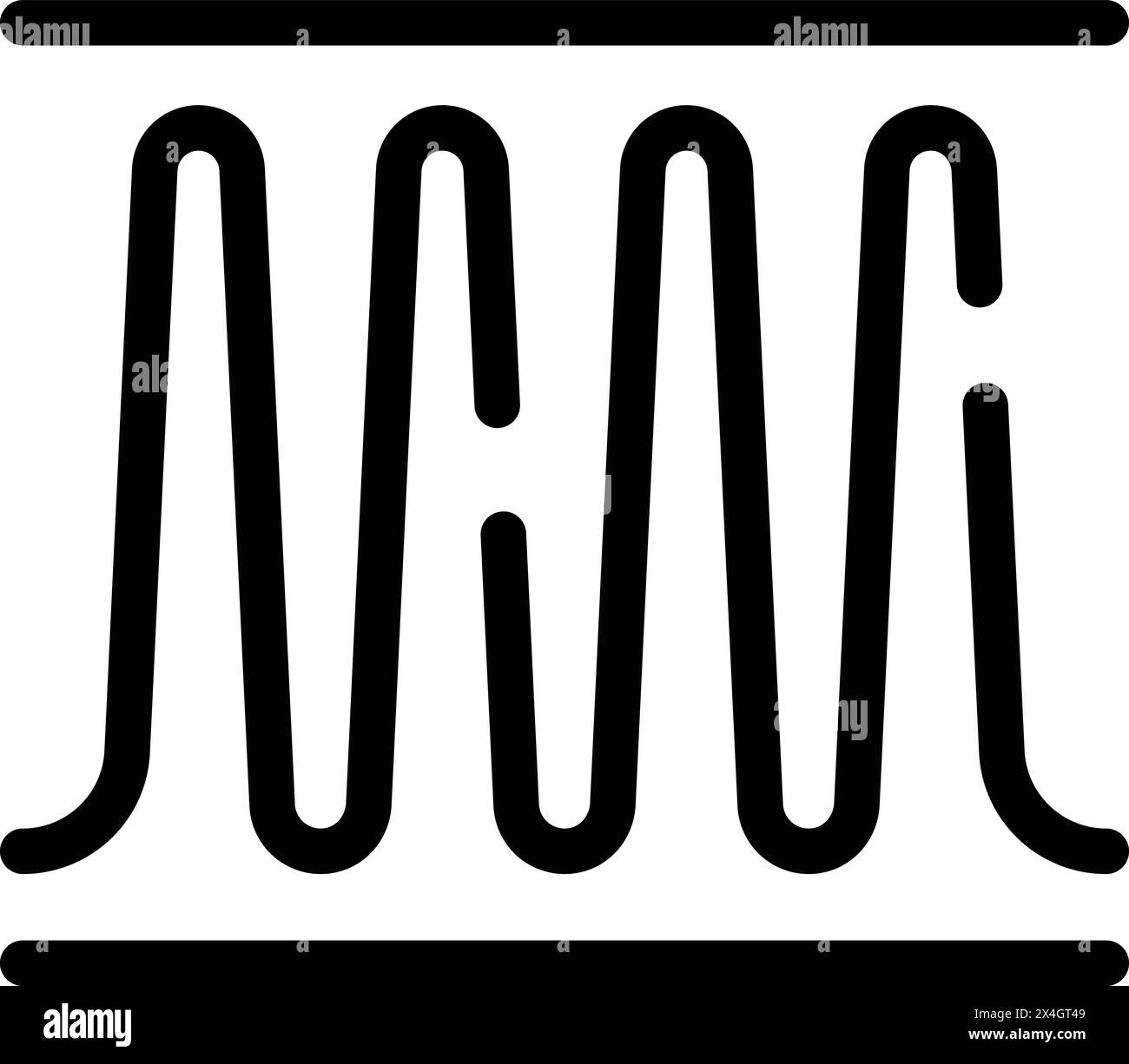 Il vettore dell'icona della tecnologia di induzione. Bobina in rame. Utensili da cucina elettromagnetici innovativi Illustrazione Vettoriale