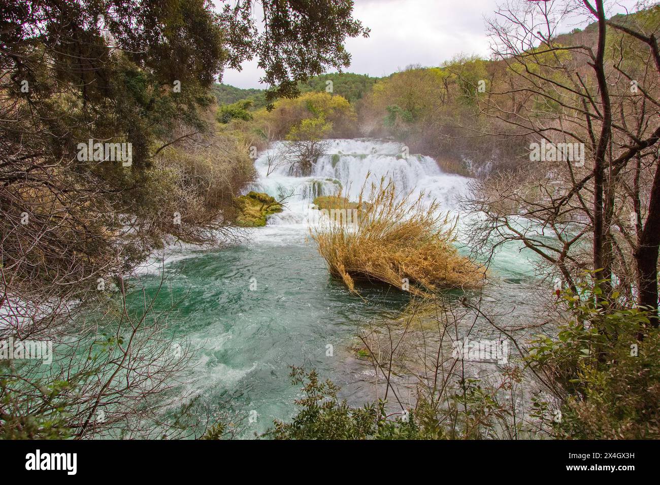 Cascate nel Parco Nazionale di Krka, Dalmazia, Croazia Foto Stock