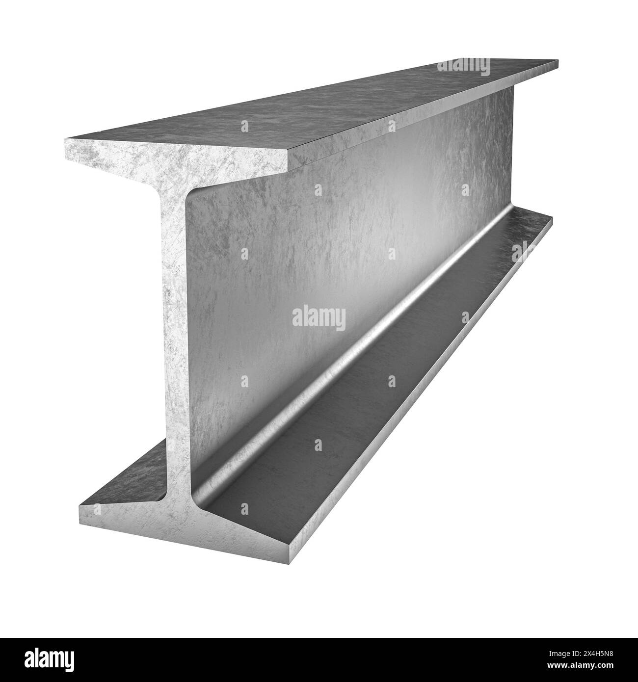 Illustrazione 3d isolata di una trave a i in acciaio, su sfondo bianco Foto Stock