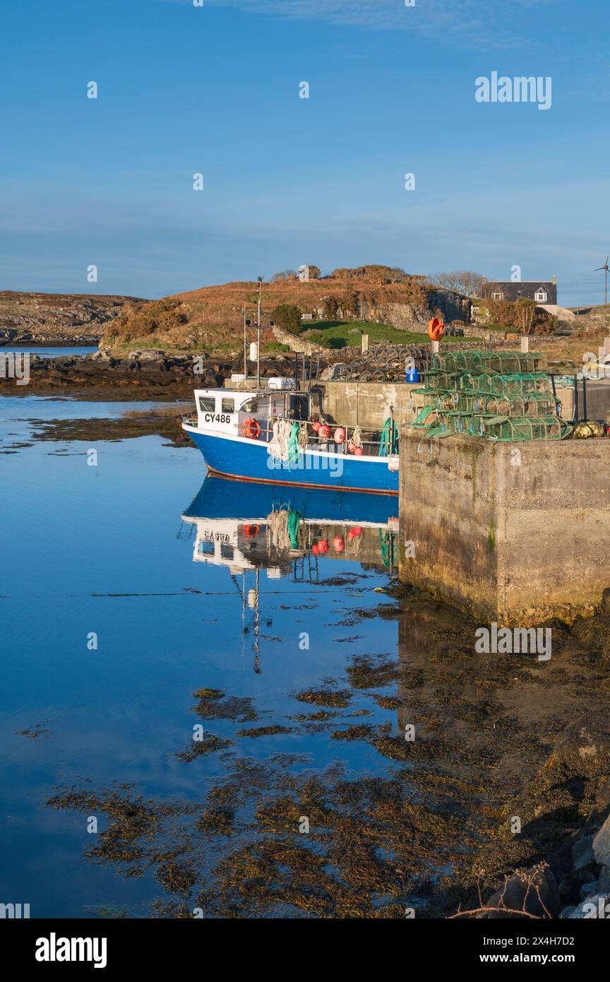 Northbay Harbour sull'isola Ebridea esterna di barra, Scozia Foto Stock